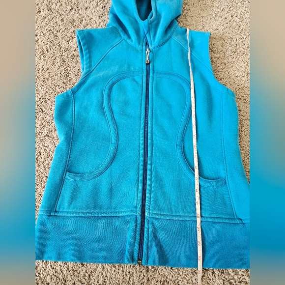 Lululemon Scuba Teal Blue Zip-Up Hoodie Vest Size 8 - Picture 6 of 6